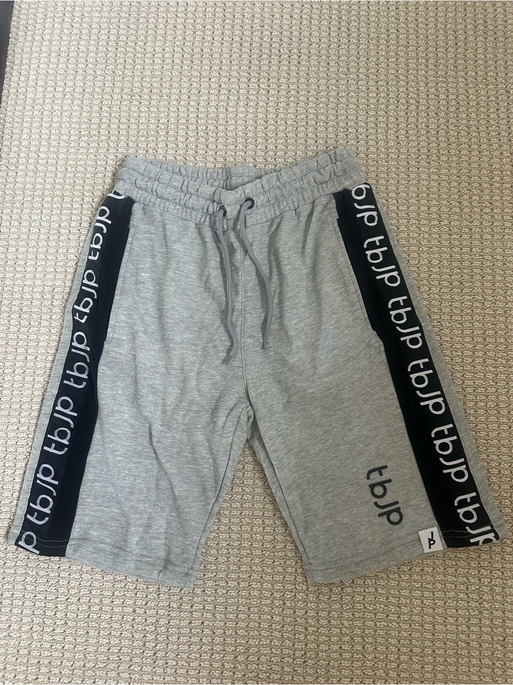 Men's Grey Athletic Shorts with Black Side Tape